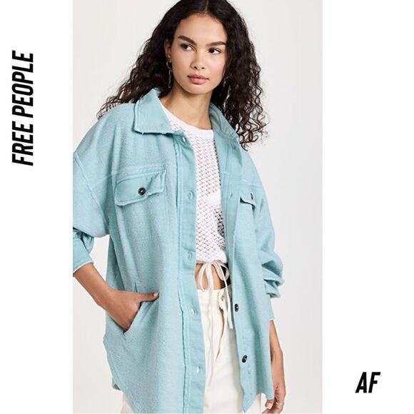 FREE PEOPLE RUBY JACKET IN HAWAIIAN BLUE NEW LARGE - Picture 3 of 7